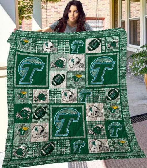 Buy Ncaa Tulane Green Wave Quilt Blanket & Quilt Bedding Set #1141