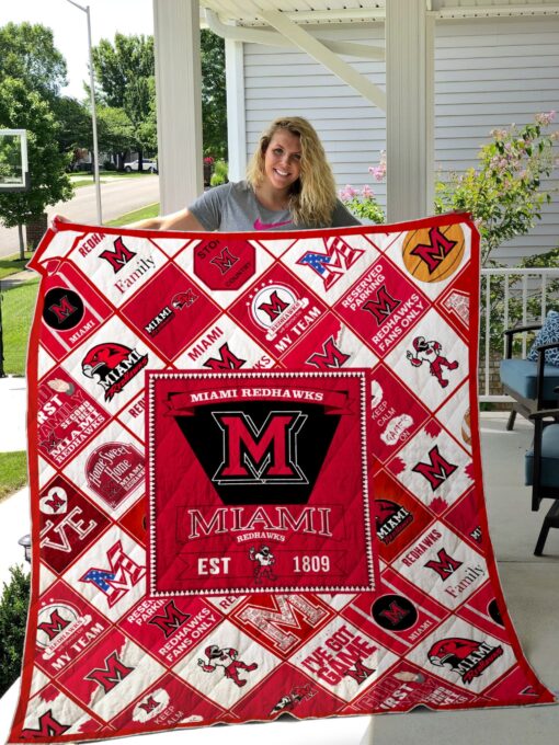 Buy Ncaa Miami (Oh) Redhawks Quilt Blanket & Quilt Bedding Set #1350