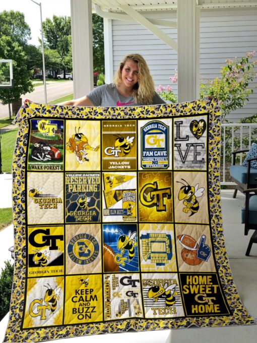 Buy Ncaa Georgia Tech Yellow Jackets Quilt Blanket & Quilt Bedding Set #103