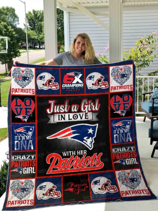 Buy New England Patriots Girl Quilt Blanket & Quilt Bedding Set 01