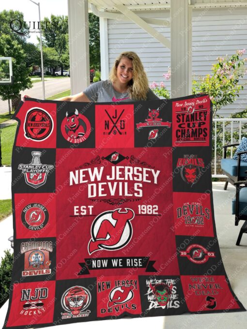 Buy New Jersey Devils Quilt Blanket & Quilt Bedding Set 01