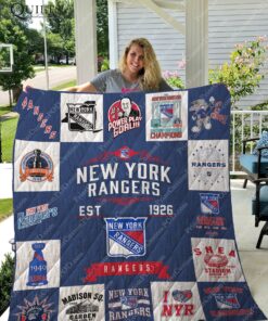 Buy New York Rangers Quilt Blanket & Quilt Bedding Set Ver 17