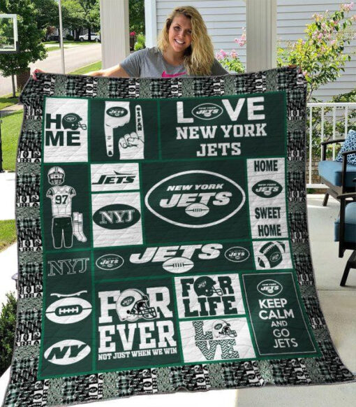 Buy New York Jets Quilt Blanket & Quilt Bedding Set 04