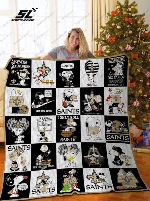 Buy New Orleans Saints Snoopy Quilt Blanket & Quilt Bedding Set