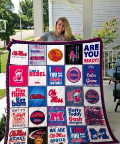 Buy Ole Miss Rebels Quilt Blanket & Quilt Bedding Set Fan Made