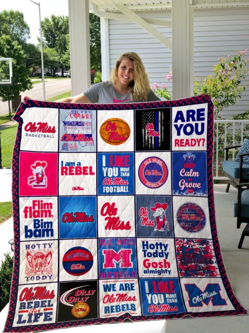 Buy Ole Miss Rebels Quilt Blanket & Quilt Bedding Set Fan Made