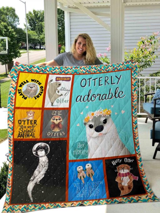 Buy Otter Behold The Dancing Otter Quilt Blanket & Quilt Bedding Set Great Customized Blanket Gifts For Birthday Christmas Thanksgiving Perfect Gifts For Otter Lovers