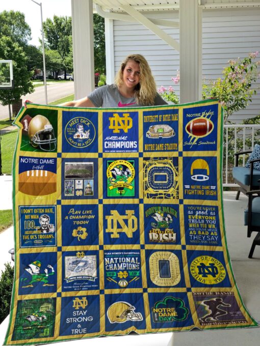 Buy Notre Dame Fighting Irish Ver1 Quilt Blanket & Quilt Bedding Set