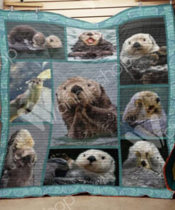 Buy Otter On The Water Quilt Blanket & Quilt Bedding Set Great Customized Blanket Gifts For Birthday Christmas Thanksgiving