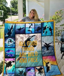 Buy Orca All Good Things Are Wild And Free Quilt Blanket & Quilt Bedding Set Great Customized Blanket Gifts For Birthday Christmas Thanksgiving