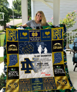 Buy Notre Dame Fighting Irish  To My Daughter  Love Mom Quilt Blanket & Quilt Bedding Set