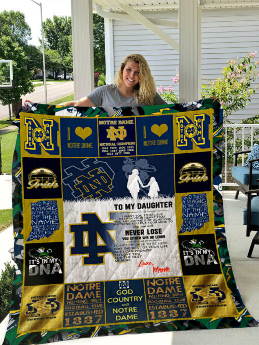 Buy Notre Dame Fighting Irish  To My Daughter  Love Mom Quilt Blanket & Quilt Bedding Set