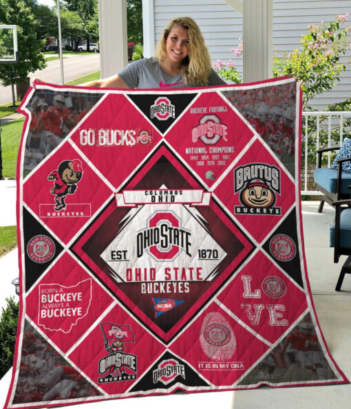 Buy Ohio State Buckeyes 9 Quilt Blanket & Quilt Bedding Set