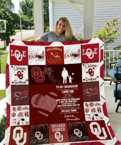 Buy Oklahoma Sooners  To My Grandson  Love Grandpa Quilt Blanket & Quilt Bedding Set