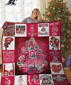 Buy Ohio State Buckeyes Christmas Tree Quilt Blanket & Quilt Bedding Set