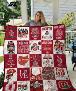 Buy Ohio State Buckeyes Quilt Blanket & Quilt Bedding Set 02 - Meteew