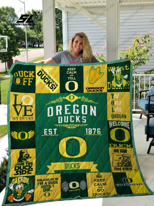 Buy Oregon Ducks Quilt Blanket & Quilt Bedding Set 01