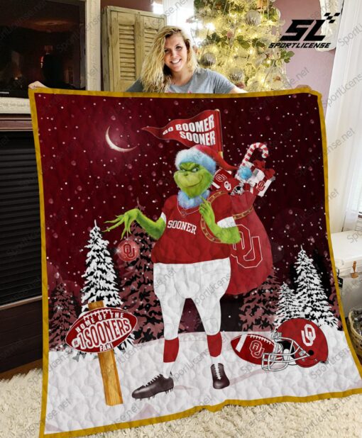 Buy Oklahoma Sooners Grinch Quilt Blanket & Quilt Bedding Set