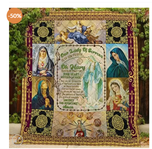 Buy Our Lady Of Sorrows Mother Mary Quilt Blanket & Quilt Bedding Set Great Customized Gifts For Birthday Christmas Thanksgiving Perfect Gifts For Mother Mary Lover