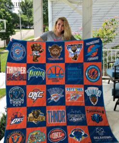 Buy Oklahoma City Thunder Quilt Blanket & Quilt Bedding Set 02