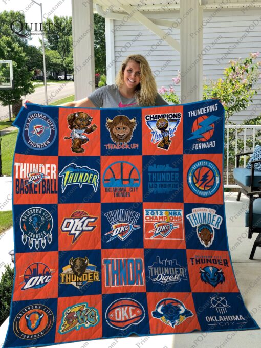 Buy Oklahoma City Thunder Quilt Blanket & Quilt Bedding Set 02