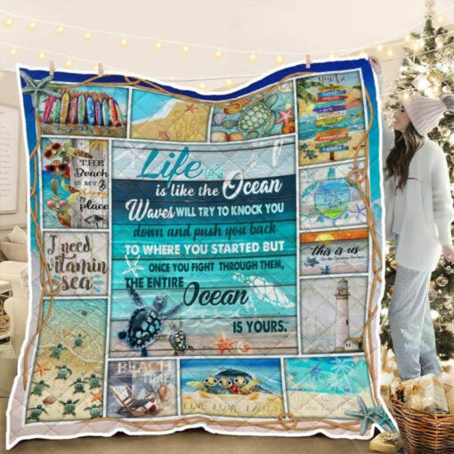 Buy Ocean Waves Will Try To Knock You Down And Push You Back Quilt Blanket & Quilt Bedding Set Great Customized Blanket Gifts For Birthday Christmas Thanksgiving