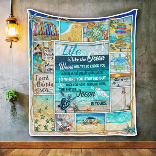 Buy Ocean Waves Will Try To Knock You Down And Push You Back Quilt Blanket & Quilt Bedding Set Great Customized Blanket Gifts For Birthday Christmas Thanksgiving