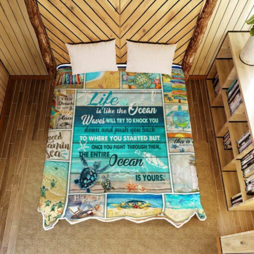 Buy Ocean Waves Will Try To Knock You Down And Push You Back Quilt Blanket & Quilt Bedding Set Great Customized Blanket Gifts For Birthday Christmas Thanksgiving