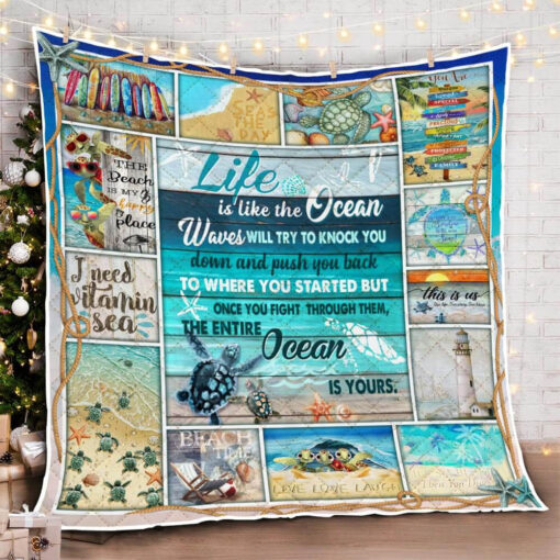 Buy Ocean Waves Will Try To Knock You Down And Push You Back Quilt Blanket & Quilt Bedding Set Great Customized Blanket Gifts For Birthday Christmas Thanksgiving