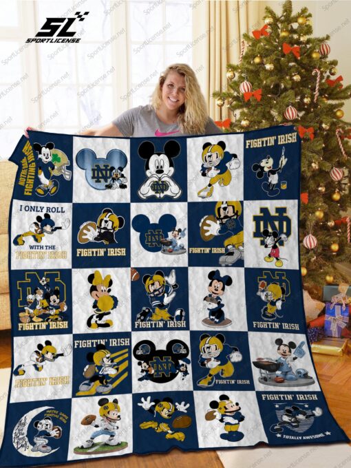 Buy Notre Dame Fighting Irish Disney Quilt Blanket & Quilt Bedding Set