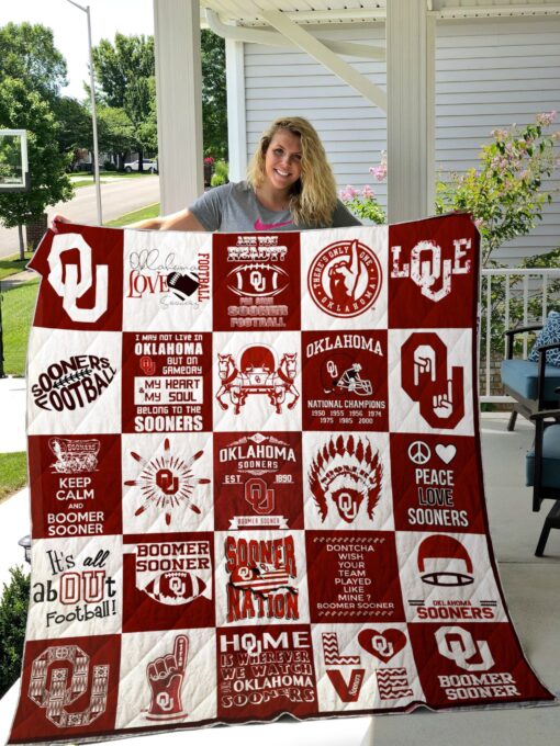 Buy Oklahoma Sooners Quilt Blanket & Quilt Bedding Set 02