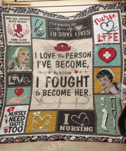 Buy Nurse Life I Fought To Become Her Quilt Blanket & Quilt Bedding Set Great Customized Gifts For Birthday Christmas Thanksgiving Perfect Gift For Nurse