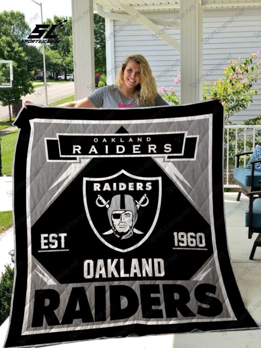 Buy Oakland Raiders Quilt Blanket & Quilt Bedding Set 03 - Meteew