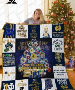 Buy Notre Dame Fighting Irish Christmas Tree Quilt Blanket & Quilt Bedding Set