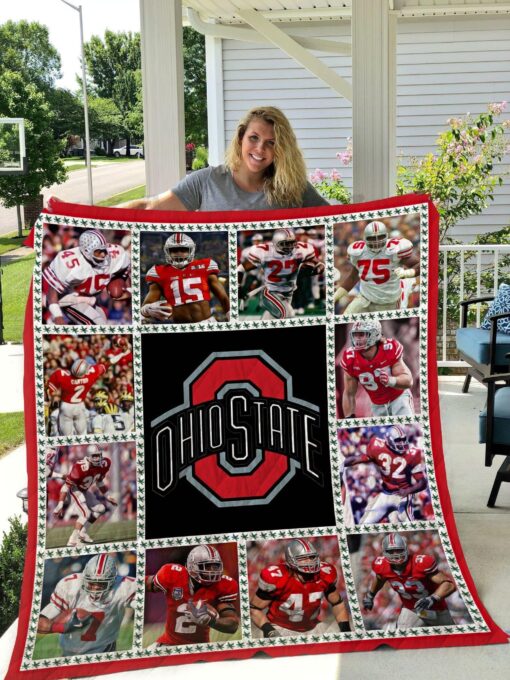 Buy Ohio State Buckeyes Quilt Blanket & Quilt Bedding Set 06