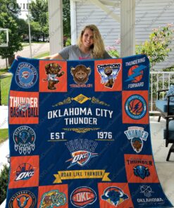 Buy Oklahoma City Thunder Quilt Blanket & Quilt Bedding Set Ver 17