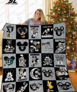 Buy Oakland Raiders Mickey Mouse Quilt Blanket & Quilt Bedding Set