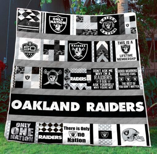 Buy Oakland Raiders Quilt Blanket & Quilt Bedding Set 05