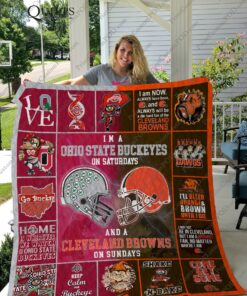 Buy Ohio State Buckeyes &Amp;Amp;Cleveland Browns Quilt Blanket & Quilt Bedding Set