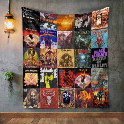 Buy Ronnie James Dio Album Covers Quilt Blanket & Quilt Bedding Set