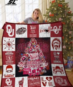 Buy Oklahoma Sooners Christmas Tree Quilt Blanket & Quilt Bedding Set