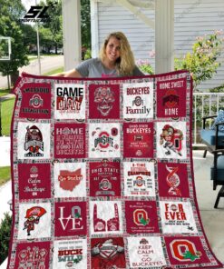 Buy Ohio State Buckeyes Quilt Blanket & Quilt Bedding Set 04