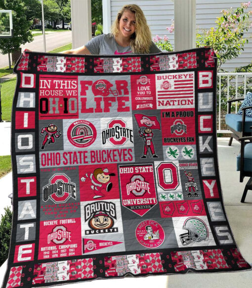 Buy Ohio State Buckeyes Quilt Blanket & Quilt Bedding Set - Meteew