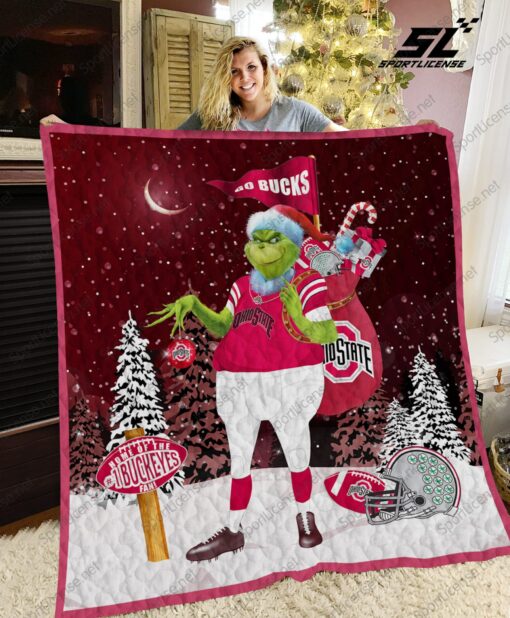 Buy Ohio State Buckeyes Grinch Quilt Blanket & Quilt Bedding Set