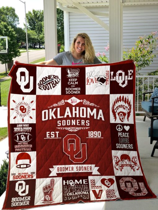 Buy Oklahoma Sooners Quilt Blanket & Quilt Bedding Set 01