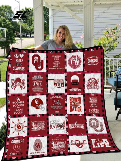 Buy Oklahoma Sooners Quilt Blanket & Quilt Bedding Set 04