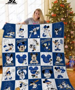 Buy San Diego Padres Mickey Mouse Quilt Blanket & Quilt Bedding Set Great Customized Blanket Gifts For Birthday Christmas Thanksgiving