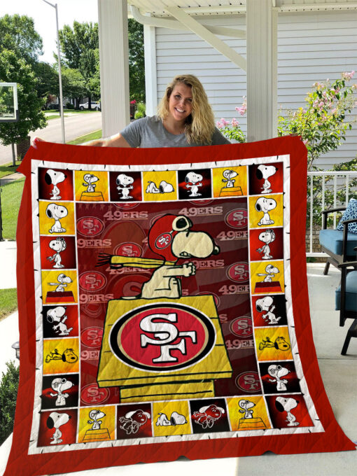 Buy San Francisco 49Ers Snoopy Quilt Blanket & Quilt Bedding Set Great Customized Blanket Gifts For Birthday Christmas Thanksgiving