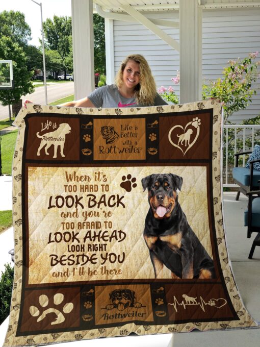 Buy Rottweiler Look Right Beside You And I'Ll Be There Quilt Blanket & Quilt Bedding Set Great Customized Blanket Gifts For Birthday Christmas Thanksgiving