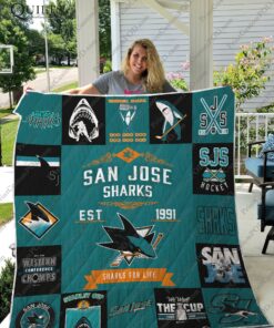 Buy San Jose Sharks For Life Quilt Blanket & Quilt Bedding Set Great Customized Blanket Gifts For Birthday Christmas Thanksgiving